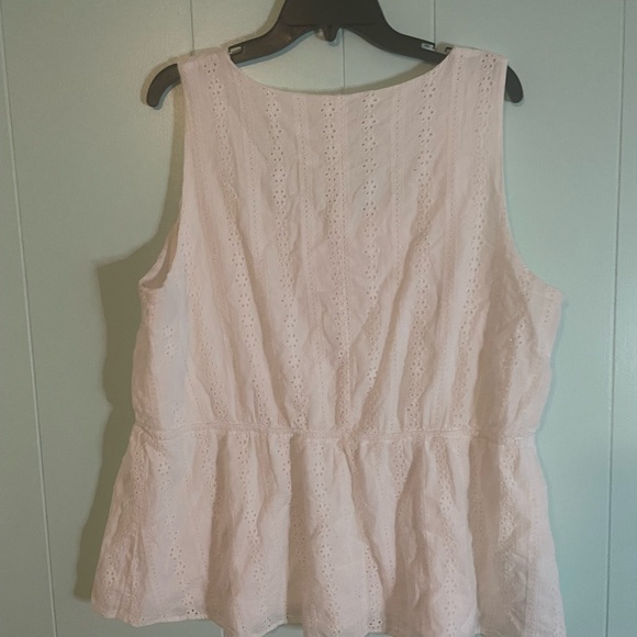 Lane Bryant White Ruffle Short Sleeve Blouse - Picture 2 of 3